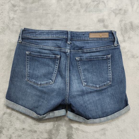 Treasure & Bond Shorts Womens 28 Blue Mid Rise Skinny Cuffed Denim Stretch - Picture 3 of 11